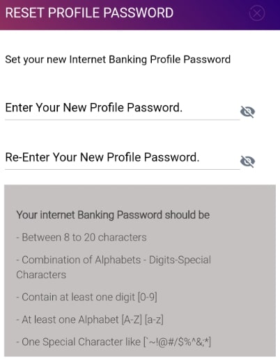 enter your SBI Profile password