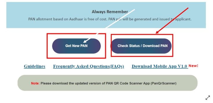 Instant PAN through aadhaar