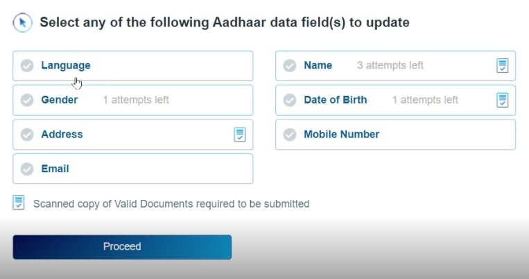 Correction Aadhaar Data Online